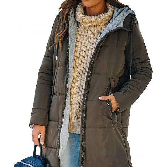 ✨2025 Ensfarget bomullsjakke med hette for høst og vinter