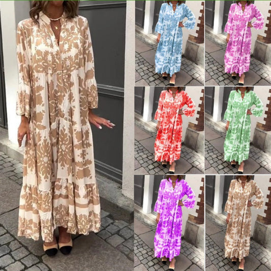 ✨️🌷 Sesongrabatt 51%✨️🌷  Maxikjole med bohemsk trykk