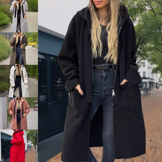 ❄️Vintertilbud❄️ Trendy damejakke med hette, glidelås og lommer