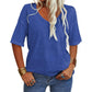 👚Ensfarget V-hals-T-skjorte for kvinner