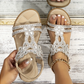 🔥💖 2025 Nytt sommersalg - 49%OFF 💖 Flate sommersandaler for kvinner med rhinestones