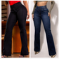 Stretch flare jeans med høy midje