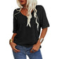 👚Ensfarget V-hals-T-skjorte for kvinner