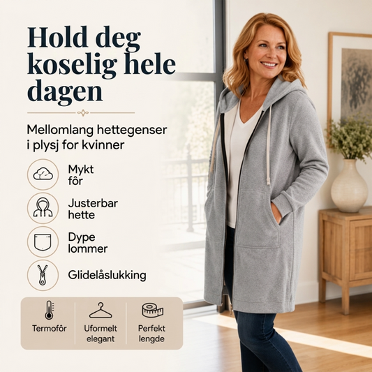 🔥Siste dag med tilbud: 50 % rabatt🔥✨Fleece-hettegensere med glidelås for damer