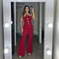🛍️Sleeveless Jumpsuit med vide ben og pyntede knapper🎉