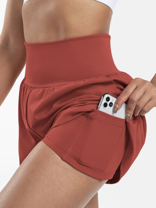 ✨️ 2025 Salg - 49% rabatt🥰 2-i-1 Yoga Shorts med høy midje og sidelommer