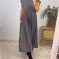 💐🔥2025 Vårsalg -49%OFF💞Elegant enkel plissert ermeløs kjole💞Kjøp 2 gratis levering