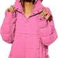 Varm, løs vinterjakke med hettegenser for kvinner