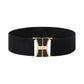 【Fabrikkens direkte salg】 Dames Vintage Gold Buckle High Elastic Leather Belt