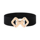 【Fabrikkens direkte salg】 Dames Vintage Gold Buckle High Elastic Leather Belt