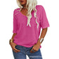 👚Ensfarget V-hals-T-skjorte for kvinner