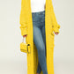 Vintage Fashion Twist håndstrikket cardigan lang jakke