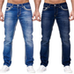 Herrejeans med høy elastisitet og doble sømmer