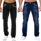 Herrejeans med høy elastisitet og doble sømmer