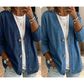 🧥Nyhet – 40 % rabatt!🍊Klassisk denimjakke med knapper foran til damer