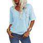 👚Ensfarget V-hals-T-skjorte for kvinner