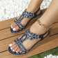 🔥💖 2025 Nytt sommersalg - 49%OFF 💖 Flate sommersandaler for kvinner med rhinestones