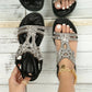 🔥💖 2025 Nytt sommersalg - 49%OFF 💖 Flate sommersandaler for kvinner med rhinestones