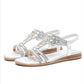 🔥💖 2025 Nytt sommersalg - 49%OFF 💖 Flate sommersandaler for kvinner med rhinestones