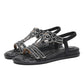 🔥💖 2025 Nytt sommersalg - 49%OFF 💖 Flate sommersandaler for kvinner med rhinestones