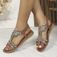 🔥💖 2025 Nytt sommersalg - 49%OFF 💖 Flate sommersandaler for kvinner med rhinestones