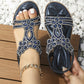 🔥💖 2025 Nytt sommersalg - 49%OFF 💖 Flate sommersandaler for kvinner med rhinestones