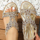 🔥💖 2025 Nytt sommersalg - 49%OFF 💖 Flate sommersandaler for kvinner med rhinestones