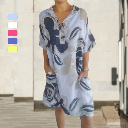 🔥Tilfeldig og elegant kjole med trykk for kvinner