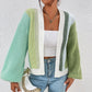 Strikket oversize cardigan i kontrastfarge