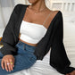 Strikket oversize cardigan i kontrastfarge