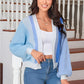 Strikket oversize cardigan i kontrastfarge