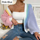 Strikket oversize cardigan i kontrastfarge