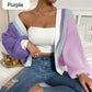 Strikket oversize cardigan i kontrastfarge