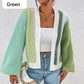 Strikket oversize cardigan i kontrastfarge
