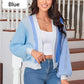 Strikket oversize cardigan i kontrastfarge