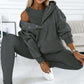 💕💕Løst og behagelig tredelt sett med hettegenser og sweatshirt