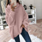 🎅Begrenset julesalg - 49 % rabatt🎅Overdimensjonert strikkegenser med turtleneck i ensfarget turtleneck til dame