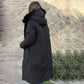 🎁Tidlig Black Friday-salg🎁Vinterfrakk med hette og pelskrage, casual parka for kvinner