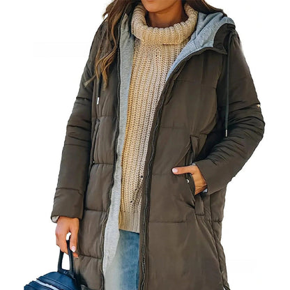 ✨2025 Ensfarget bomullsjakke med hette for høst og vinter