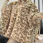 💖Damejakke i fuskepels med leopardmønster