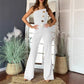 🛍️Sleeveless Jumpsuit med vide ben og pyntede knapper🎉