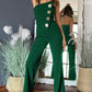 🛍️Sleeveless Jumpsuit med vide ben og pyntede knapper🎉