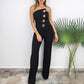 🛍️Sleeveless Jumpsuit med vide ben og pyntede knapper🎉