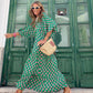 💖SISTE DAG SALG 50% RABATT 💖  Elegant boho maxikjole for kvinner med puffermer👗