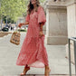 💖SISTE DAG SALG 50% RABATT 💖  Elegant boho maxikjole for kvinner med puffermer👗