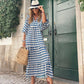 💖SISTE DAG SALG 50% RABATT 💖  Elegant boho maxikjole for kvinner med puffermer👗