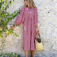 💖SISTE DAG SALG 50% RABATT 💖  Elegant boho maxikjole for kvinner med puffermer👗