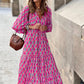 💖SISTE DAG SALG 50% RABATT 💖  Elegant boho maxikjole for kvinner med puffermer👗