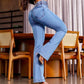 Stretch flare jeans med høy midje