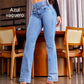 Stretch flare jeans med høy midje